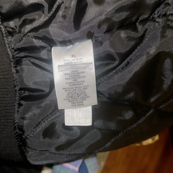 Black Bomber Jacket with Silver Zipper by Sincerely Jules - Size XL - Picture 9 of 9